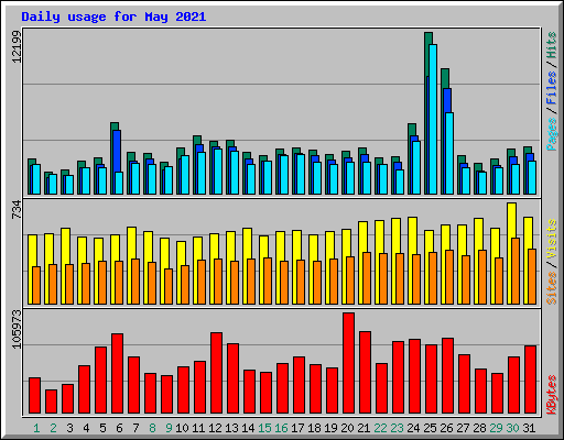 Daily usage for May 2021
