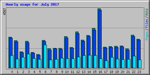 Hourly usage for July 2017