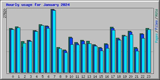 Hourly usage for January 2024
